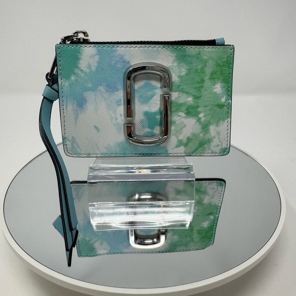 Marc Jacobs Blue & Green 'The Tie-Dye Snapshot' Zip Card Holder